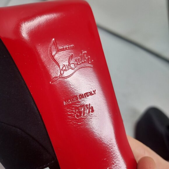 CHRISTIAN LOUBOUTIN Black Maria Frou Alta Satin Platform Pump Shoe - Picture 4 of 13